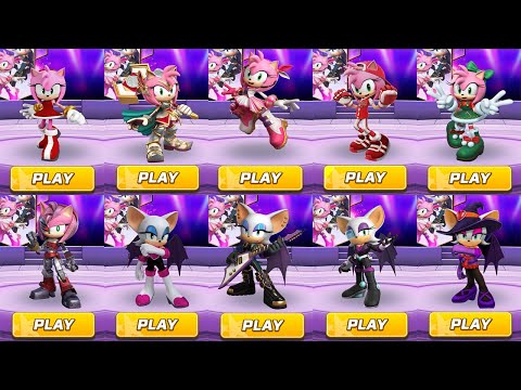 Sonic Forces All 10 Characters Amy the Rose and Rouge the Bat - All 73 Characters Unlocked Gameplay