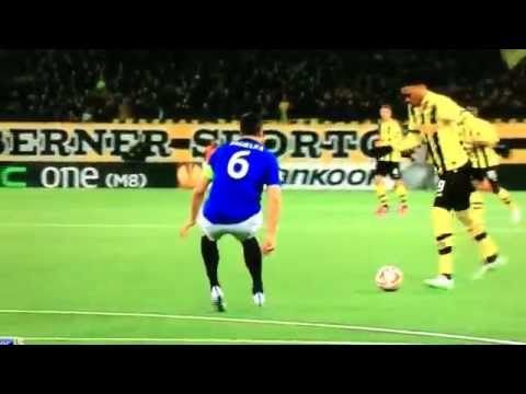 Young Boys vs Everton 1-0 19/02/2015 GOAL Guillaume Hoarau