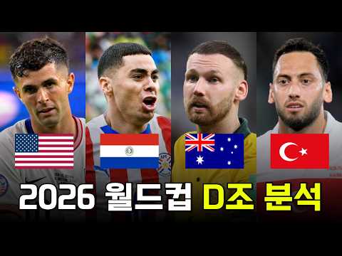 최국 미국이 속해 있는 2026 FIFA 월드컵 D조 분석