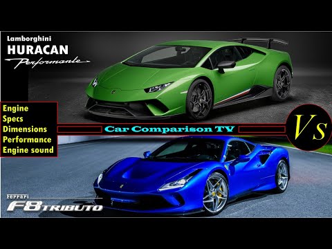 Car comparison | Lamborghini huracan performante Vs Ferrari F8 tributo specs , engine sound and more