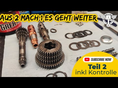 Simson Motor aus 2 mach 1 Getriebeinstandsetzung mit Hilfe meiner Tochter Spaß bei der Arbeit :-)