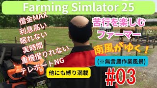 Farming Simulator 25 苦行を楽しむファーマー 南風がゆく！農作業フィラー(映像と音楽だけの配信) #03　(今回から無言配信です✋)