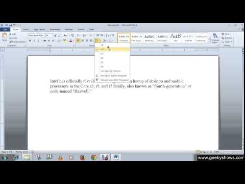 Microsoft Office Word 2010 Line Spacing