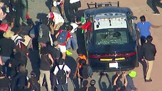 Black Lives Matter protesters smash window of CHP 
