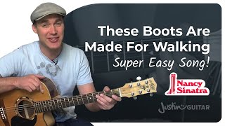 How to play These Boots Are Made For Walking on guitar - Easy Lesson!
