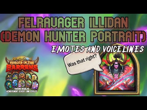 Felravager Illidan + Voicelines - Hearthstone Demon Hunter Hero Portrait