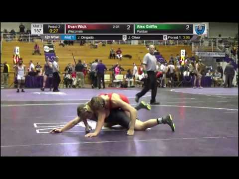 Evan Wick (Wisconsin) vs Alex Griffin (Purdue) - Midlands wrestling