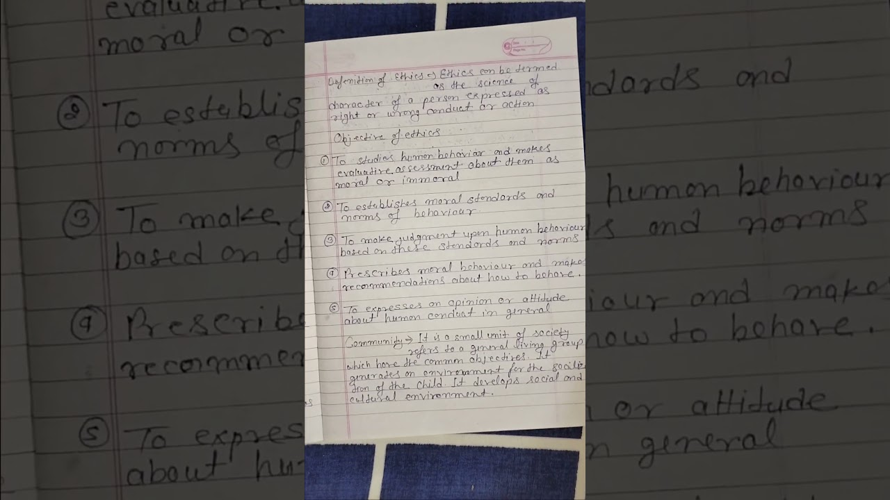 human values and ethics notes