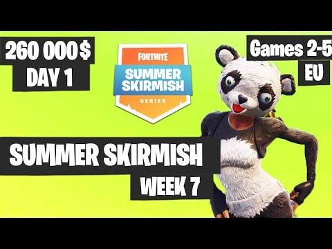 Fortnite Summer Skirmish Week 7 Day 1 Game 2 - Game 5 EU Highlights