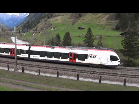 ETR524 TILO IN TRANSITO SULLA LINEA DEL GOTTARDO A WASSEN (CH) 25 - 4 - 2015