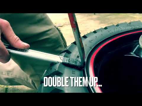How to pop a motorcycle tyre off the bead with two levers