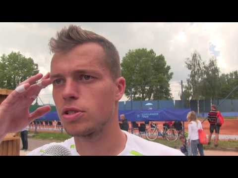 Adam Pavlásek po výhře v 1. kole Poprad-Tatry Challenger 2016