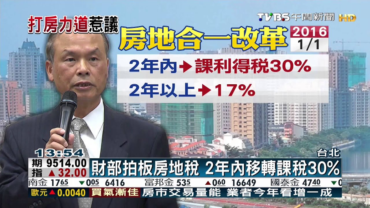 ​房地稅最高課30%　外界批「高舉輕放」