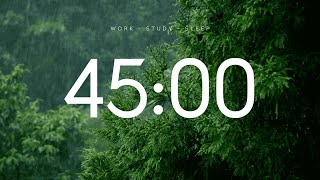 45 Minute Rain Timer 🌧️ | Relaxing Countdown for Work, Study & Sleep