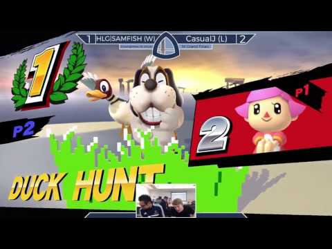 Sm4sh@Mines 38 - HLG|SAMFISH [W] (Villager, Ganondorf) Vs. CasualJ [L] (Ryu) - Grand Finals