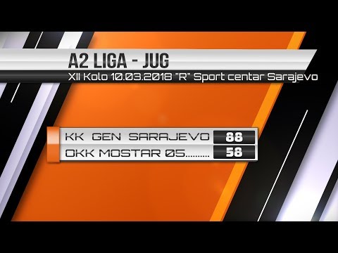 KK "GEN" Sarajevo - OKK "MOSTAR 05" Mostar- A2 Liga Jug KSBIH Kolo XII