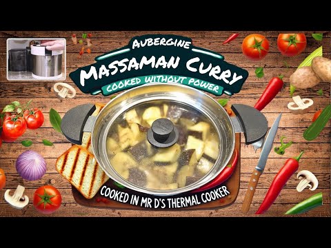 No-Power Slow Cooked Aubergine Massaman Curry Recipe | perfect for a caravan