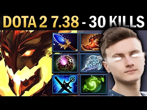 Shadow Fiend Gameplay Miracle with 30 Kills and Aghanims - Dota 7.38