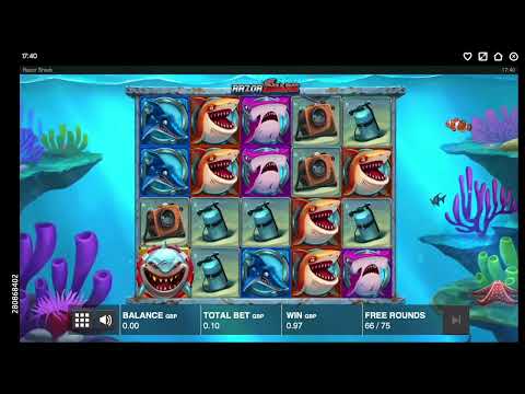 Razor Shark Slot game 225 Free spins #shark #casino