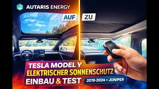Tesla Model Y: Elektrischer Sonnenschutz fürs Panoramadach | Montage + Test (Sunshade)