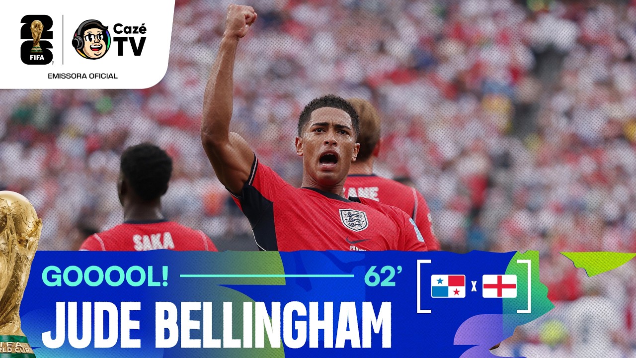 GOOL! BELLINGHAM APROVEITA A COBRANÇA DE ESCANTEIO E ABRE O PLACAR PARA A INGLATERRA CONTRA O PANAMÁ