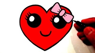 How to Draw a Cute Heart Smiley Face with a Bow