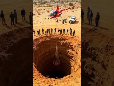 🚁 Incredible Elephant Rescue! Baby Elephant Lifted from Deep Well by Helicopter 🐘💪