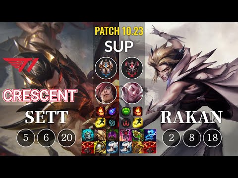T1 Crescent Sett vs Rakan Sup - KR Patch 10.23