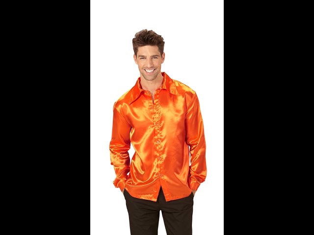Orange disko satin skjorte video