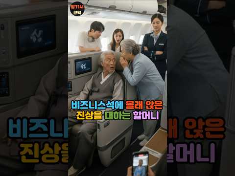 비즈니스석에 몰래 앉은 진상을 대하는 할머니