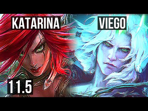 KATARINA vs VIEGO (MID) | 12 solo kills, 2.4M mastery, 1100+ games, Dominating | EUW Diamond | v11.5
