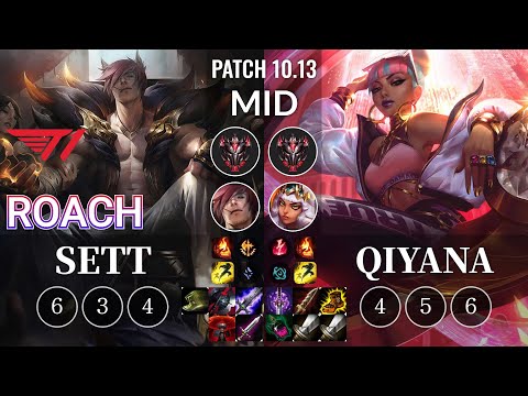 T1 Roach Sett vs Qiyana Mid - KR Patch 10.13