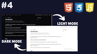 Light/Dark Theme Toggle Using HTML, CSS & JavaScript with Full EXPLANATION in Hindi | Project 4
