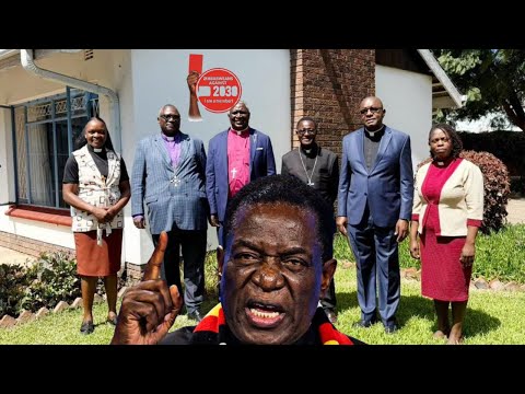 Zimbabwean church leaders standing together in protest.