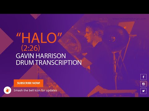Drum Lesson | Gavin Harrison Drum Transcription From "Halo" Porcupine Tree | Drum Groove (2:26)