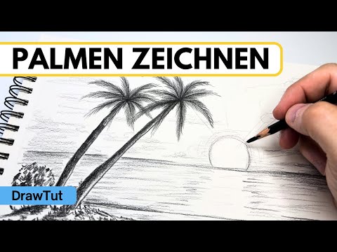 Zeichne Palmen 🌴 am Strand [Einfach erklärt] - Zeichnen für Anfänger