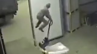 Unloading Truck Fail (Faceplant) - Launches Old Guy up in the Air