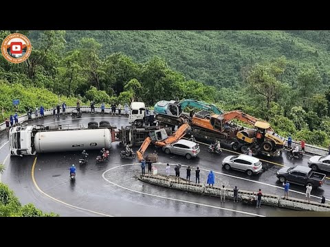 Stuck on the Death Curve – Rookie Driver Struggles to Save an Overloaded Heavy Truck