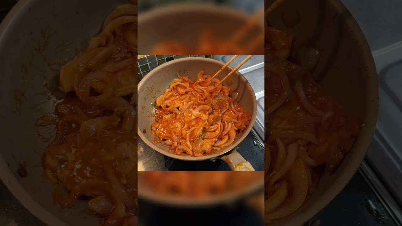 ポークチャップで晩ごはん