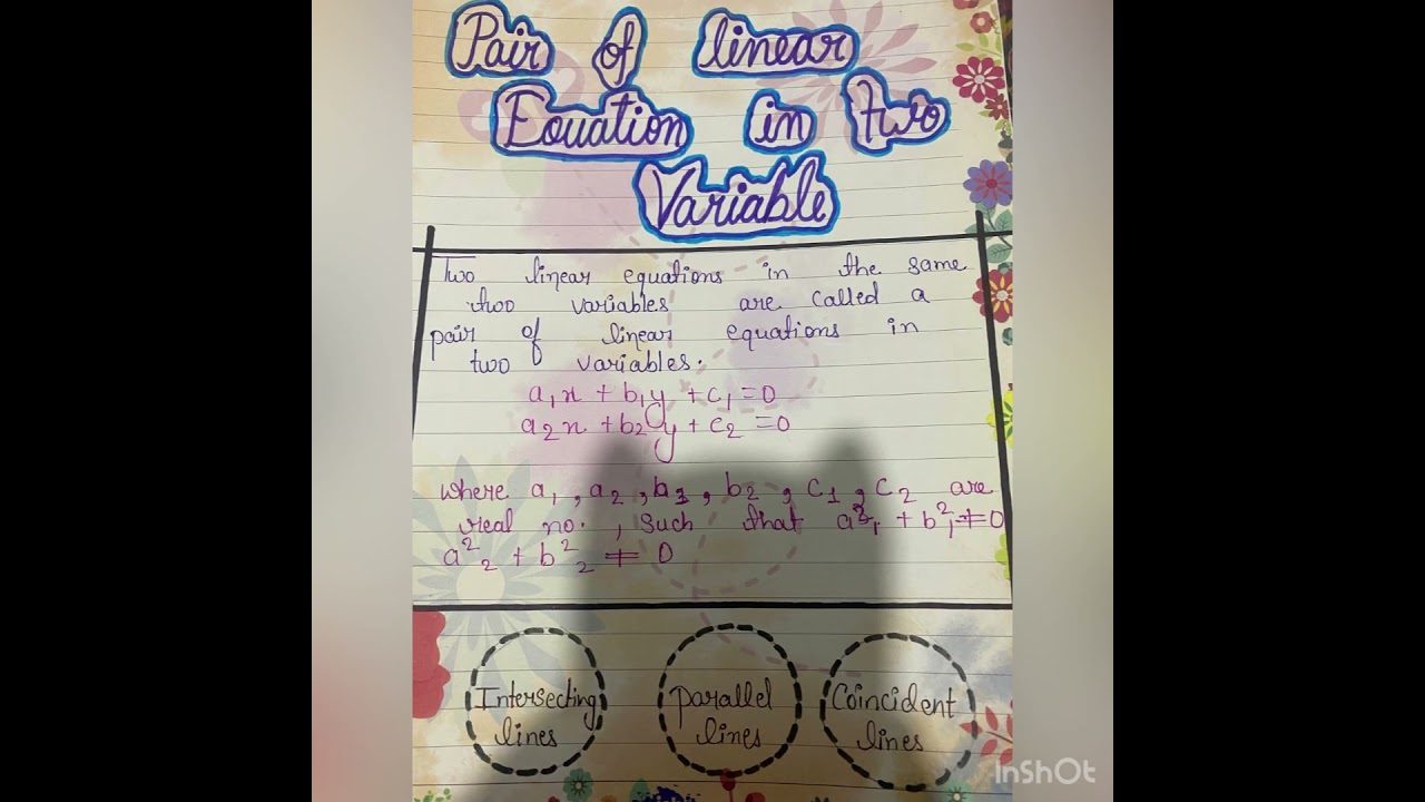 #class#10 portfolio of maths ch 3 pair of linear equation in two equations . #study