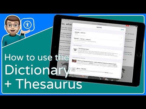 How to use the built in Dictionary and Thesaurus tools in iPadOS
