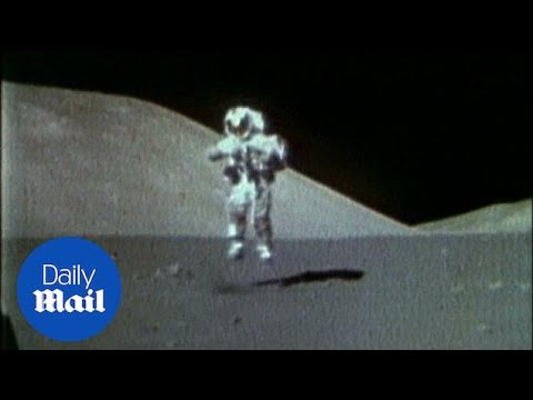 Astronaut Eugene Cernan runs and jumps on the Moon - Daily Mail