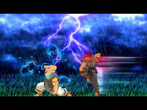 Akuma Vs Gouken - Street Fighter Epic Boss Battle [Hard AI][Street Fighter IV Ending Fight X MUGEN]