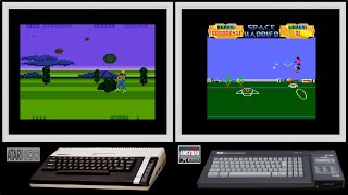Atari 800 vs CPC : SPACE HARRIER (Side by side comparison)