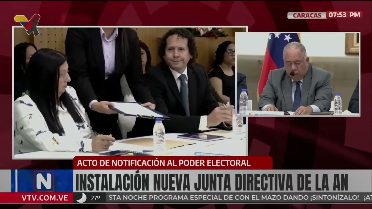 CNE recibió notificación de nueva Junta Directiva de la Asamblea Nacional, 7 de enero de 2025