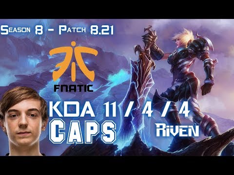 FNC Caps RIVEN vs AKALI Mid - Patch 8.21 KR Ranked