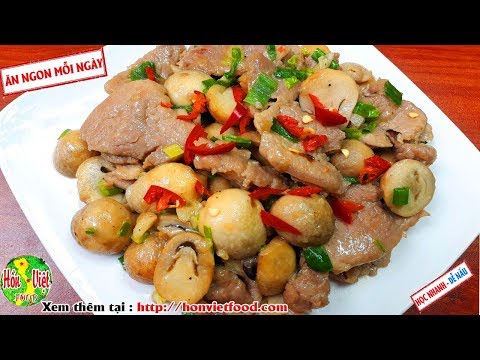 Nấm rơm xào thịt
