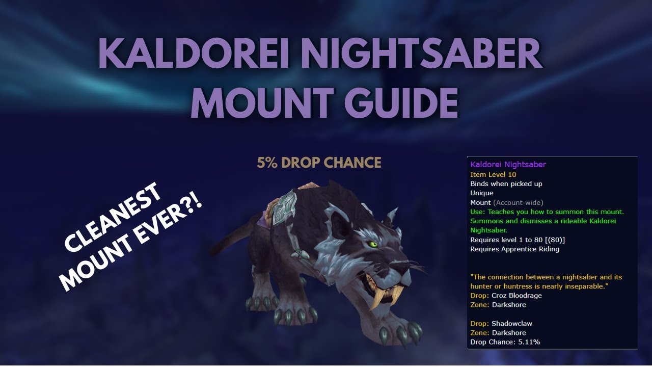 How to get the Kaldorei Nightsaber | MOUNT GUIDE | World of Warcraft