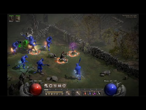 Faith Multishot Bowazon - Highlord's amulet test, 4 Cow runs on Players 8 - Diablo 2 Resurrected