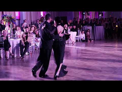  Sagdiana Hamzina  and  Dmitry Vasin  are  dancing  to  the  tango  "  La Bruja  "  at  La Boca Tango Festival  in  2021